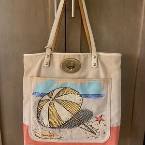 Coach Pierre Le Tan 14962 Beach Umbrella Canvas Tote